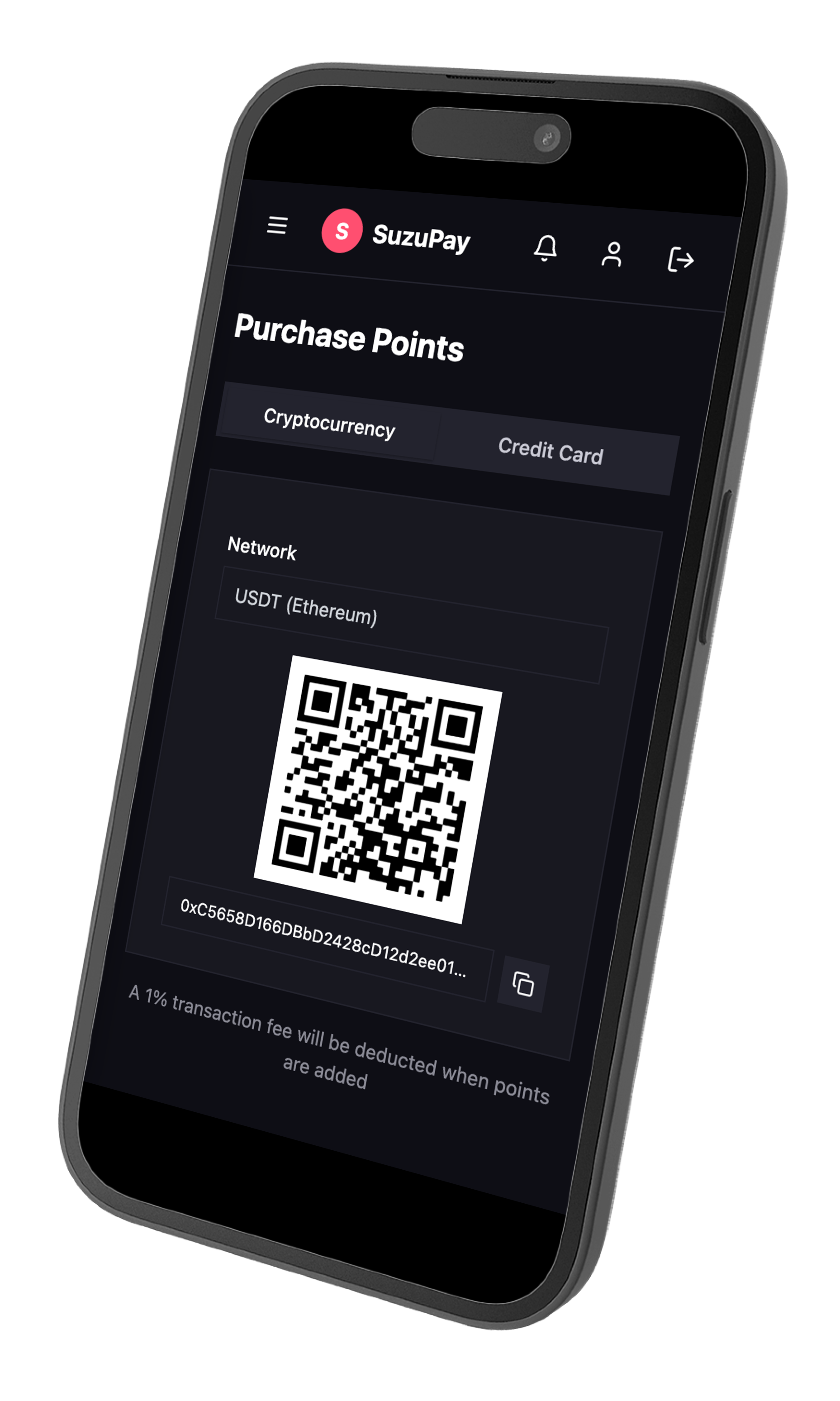 SuzuPay QR payment screen
